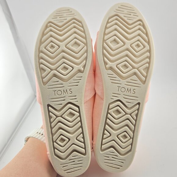TOMS Women’s Classic Espadrille Flats Sz 6.5 Linen Spanish Villa Bow Crosshatch - Picture 9 of 11